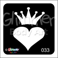 Glitter tattoo 033 Crowned Heart Pack Of 5 (033 Crowned Heart Pack Of 5)